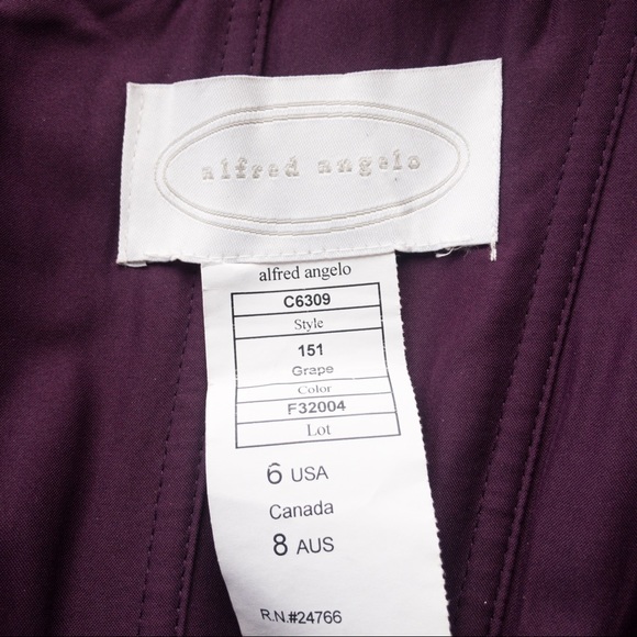 ALFRED ANGELO Purple Satin Women's Dress Size 8 - Picture 5 of 12
